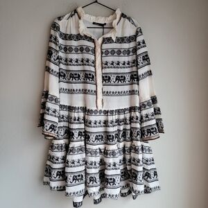 Devotion Twins Gina Elephant Print Dress size M NWT